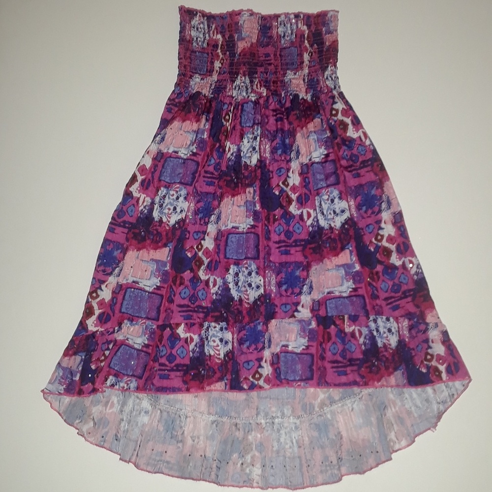 Hi Lo Smocked Strapless Girls Dress